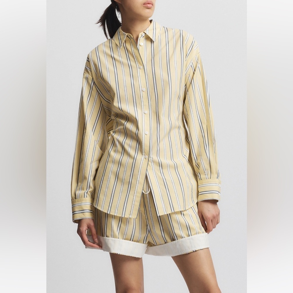 SAINT ART Lara Blouse in Canary Stripe